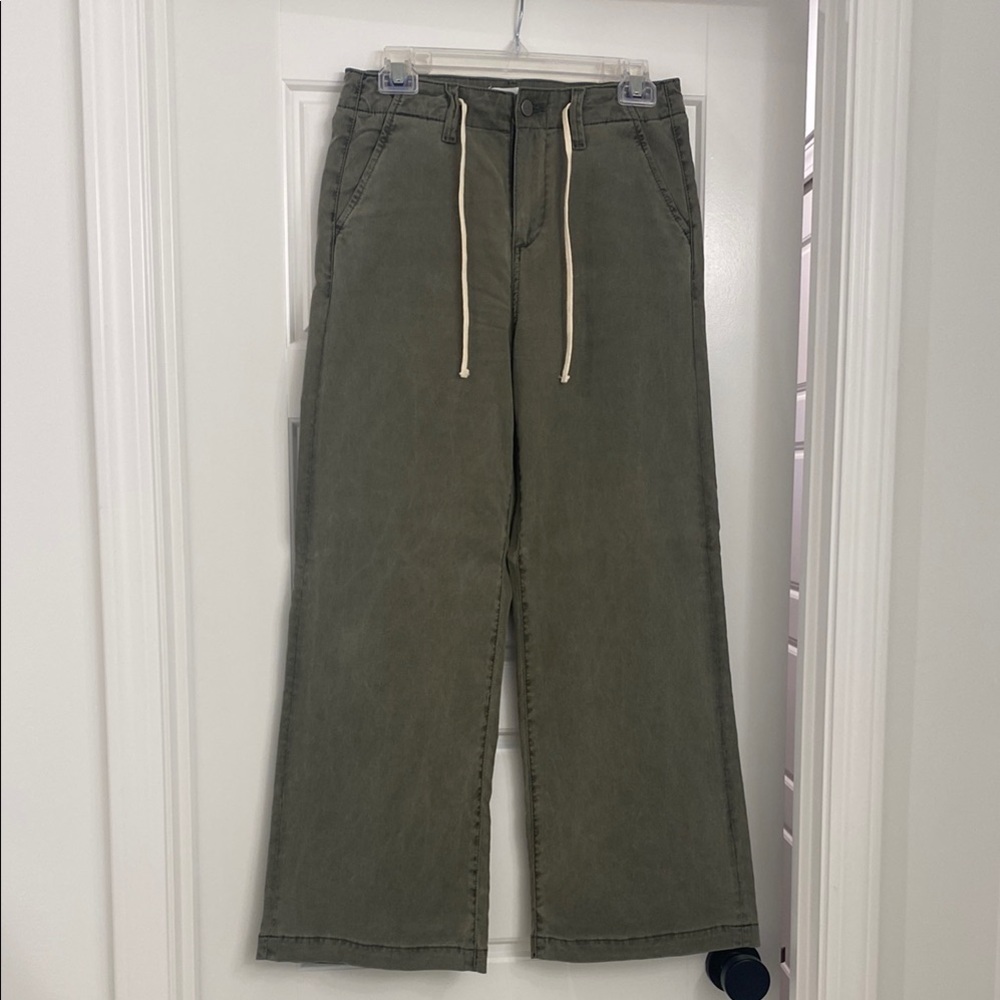 PAIGE Green Straight Leg Pants